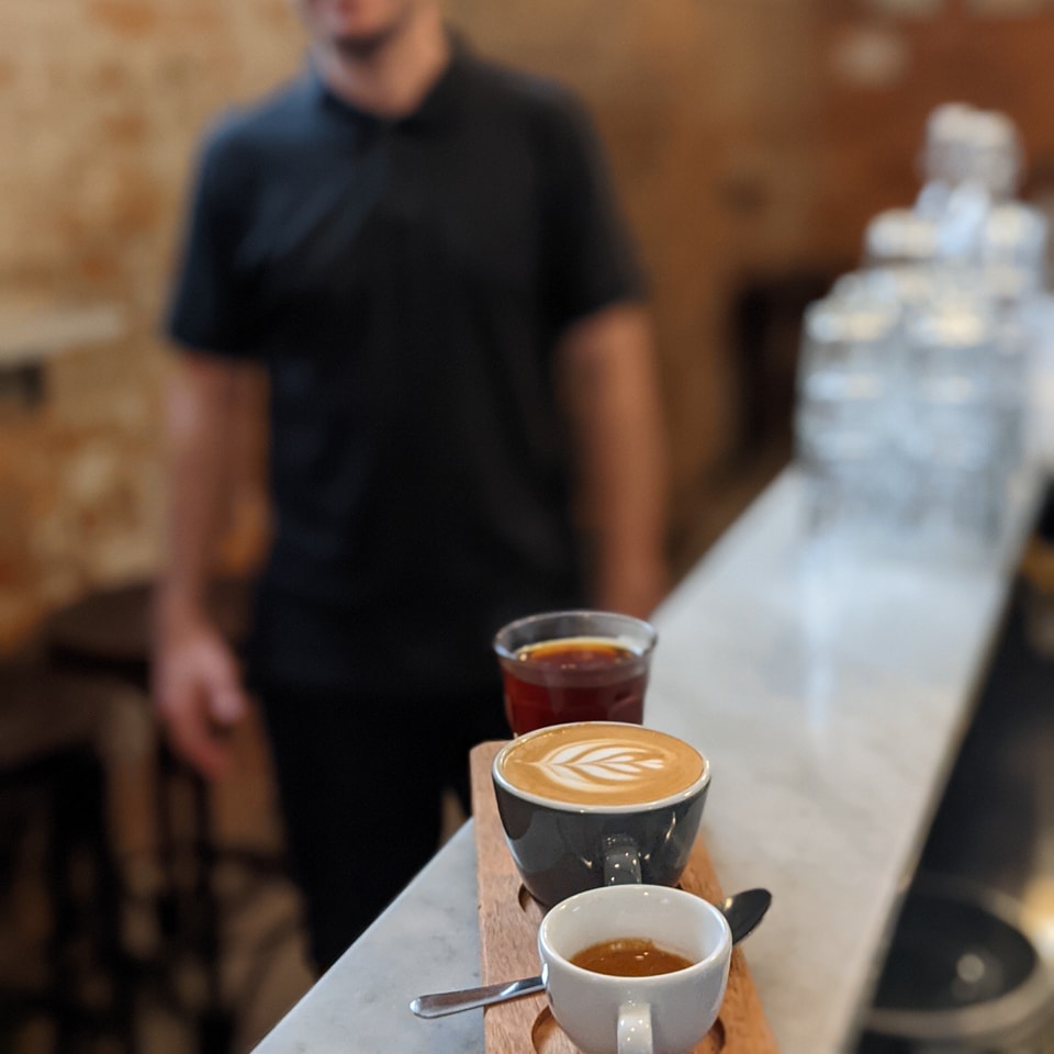 Coffee tasting flight board